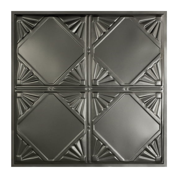 Great Lakes Tin 2ft x 2ft Erie Argento Lay-In Ceiling Tile (5-Pack)
