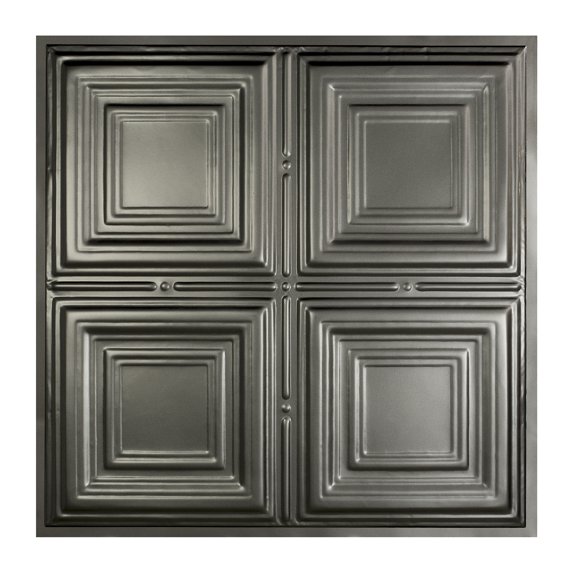 Great Lakes Tin 2ft x 2ft Syracuse Argento Lay-In Ceiling Tile (5-Pack)