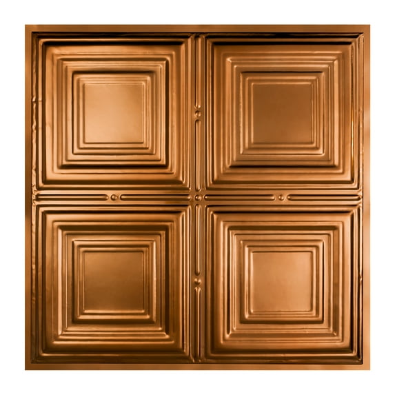Great Lakes Tin 2ft x 2ft Syracuse Copper Lay-In Ceiling Tile (5-Pack)