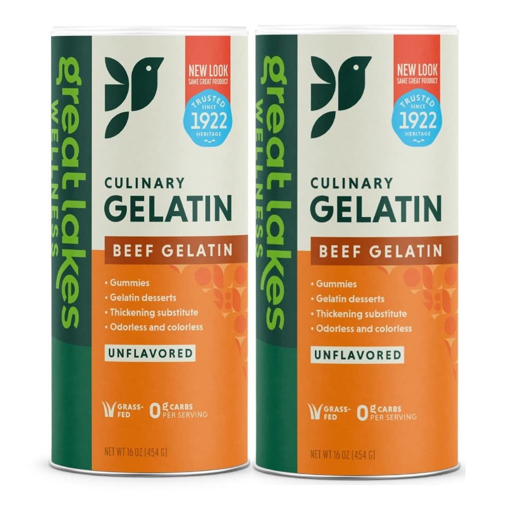 Great Lakes Unflavored Gelatin, Kosher, 16 oz (Pack of 2)