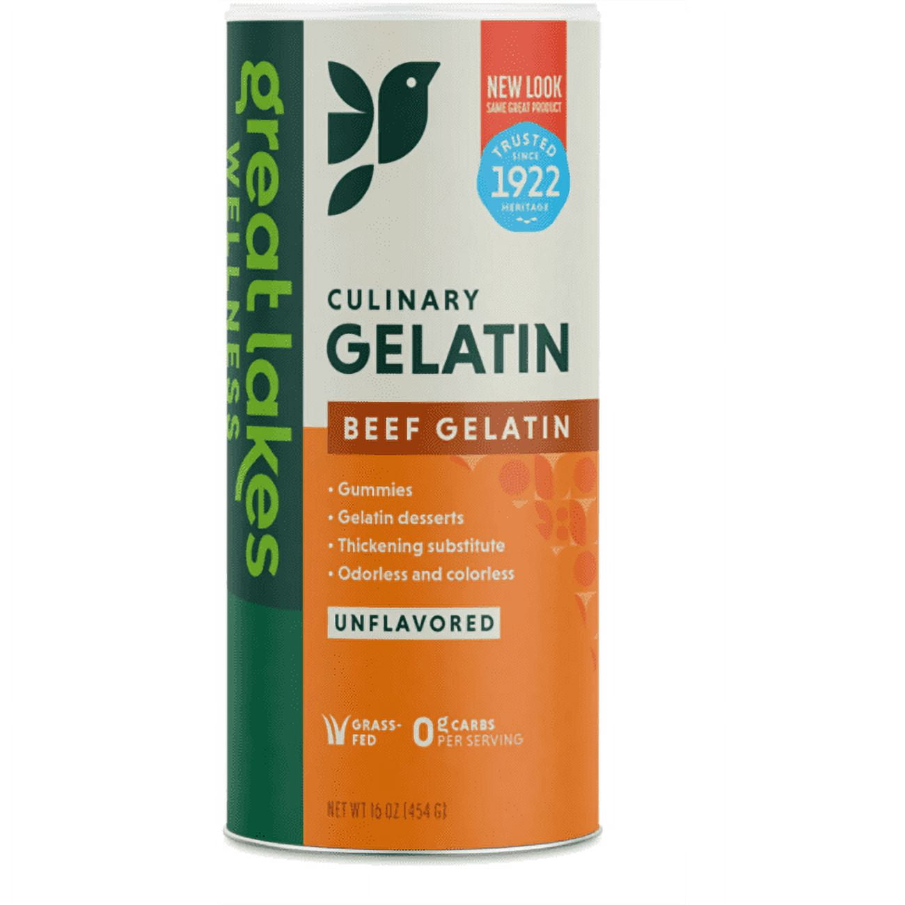 Great Lakes Wellness Culinary Beef Gelatin Powder, Unflavored (16 oz