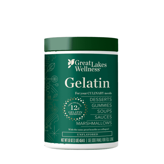 Great Lakes Wellness Culinary Beef Gelatin Powder, Unflavored, 16 oz