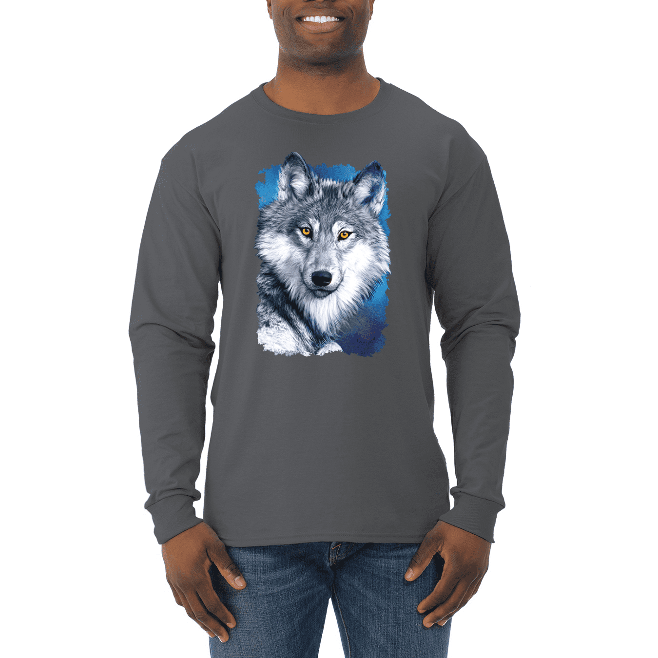 Great Lakes Wolf Animal Lover Mens Long Sleeve Shirt - Walmart.com