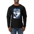 thumbnail image 1 of Great Lakes Wolf Animal Lover Mens Long Sleeve Shirt, 1 of 1