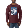 thumbnail image 1 of Great Lakes Wolf Animal Lover Mens Long Sleeve Shirt, 1 of 1