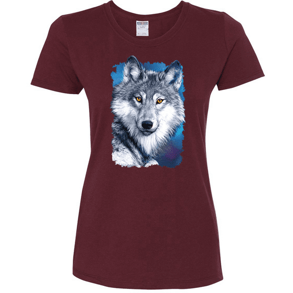 Great Lakes Wolf Animal Lover Womens Graphic T-Shirt