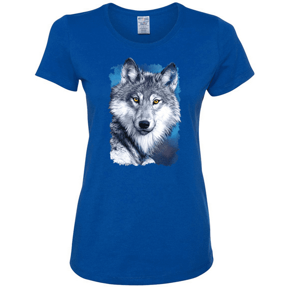 Great Lakes Wolf Animal Lover Womens Graphic T-Shirt