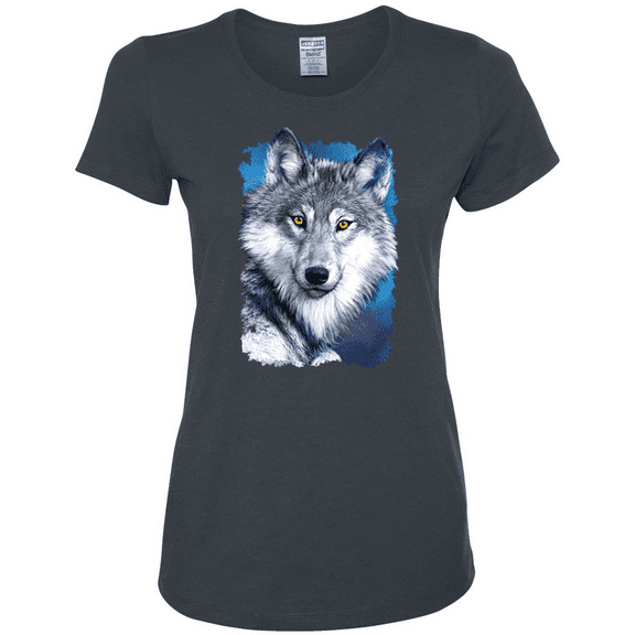 Great Lakes Wolf Animal Lover Womens Graphic T-Shirt