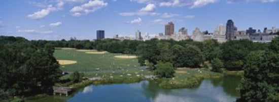 Great Lawn Central Park Manhattan NYC New York City New York State USA Canvas Art - Panoramic Images (36 x 13)