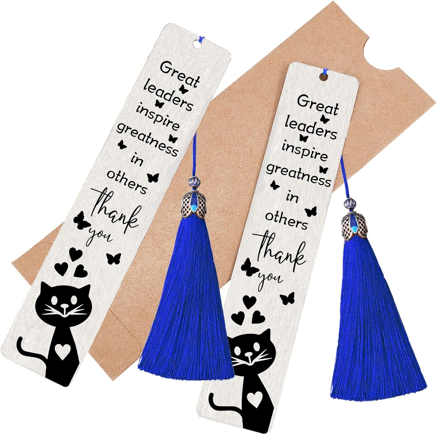 Great Leaders Gift 2pcs Stainless Steel Bookmarks Great Leaders Inspire ...