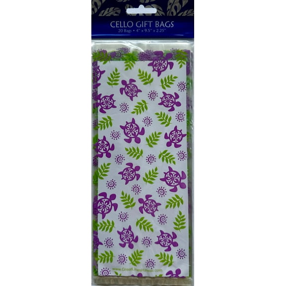 Great Lines Hawaiian Design Cellophane Party Favor Bags 20 PK (Choose)