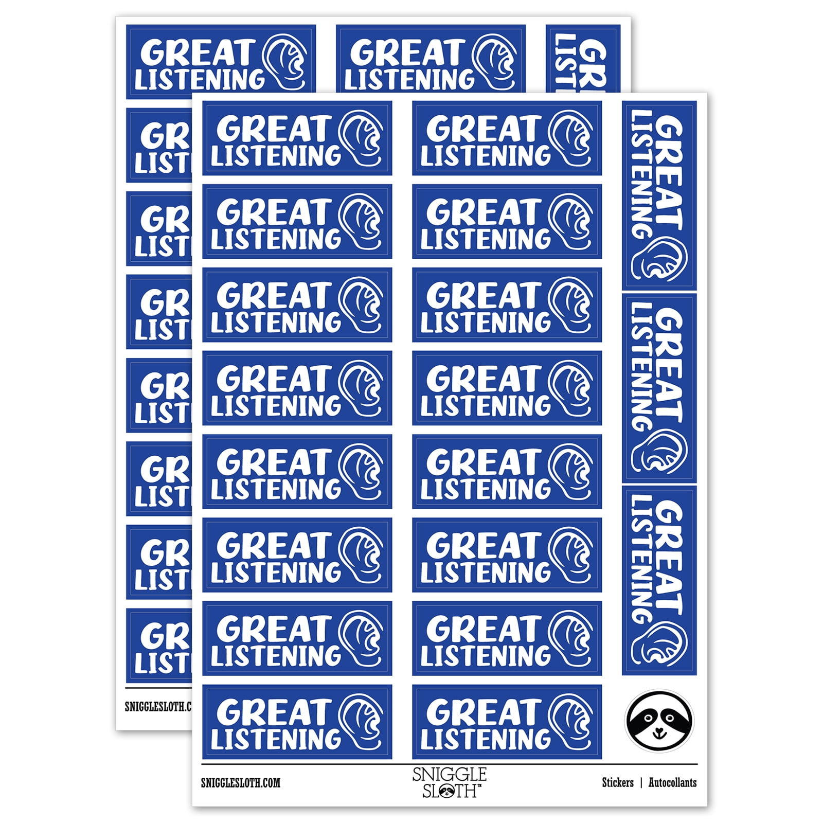 Great Listening Ear Teacher Student School Sticker Set - Dark Blue ...