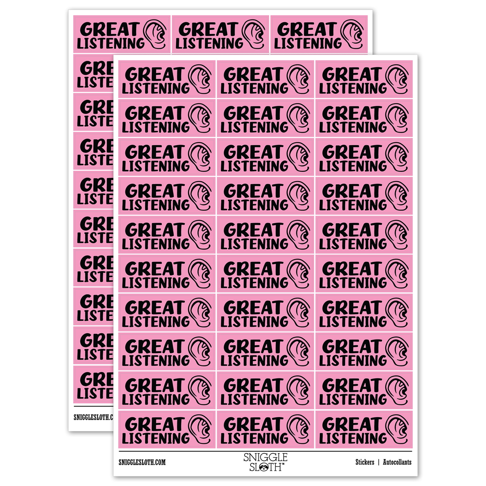 Great Listening Ear Teacher Student School Sticker Set - Light Pink ...