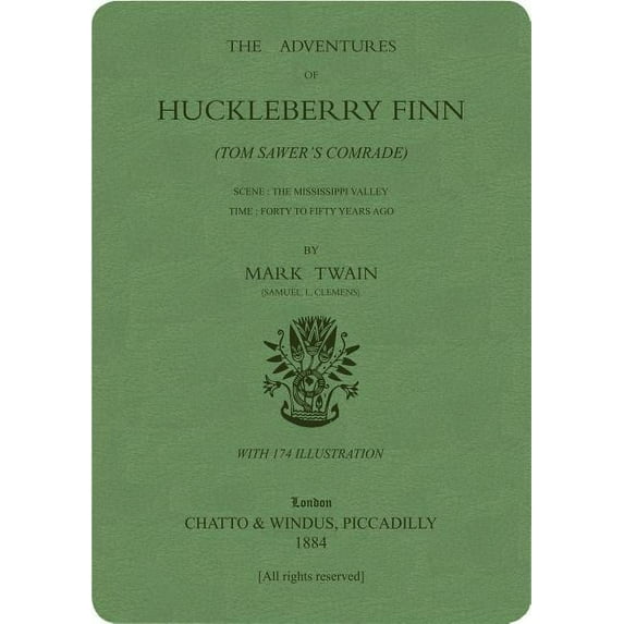 Great Literature Series: The Adventures of Huckleberry Finn: Green Lined Journal (Hardcover)