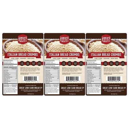 Great Low Carb Bread Crumbs (4oz) - Italian Sizes: 3-Pack