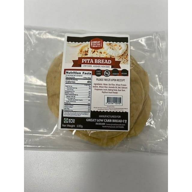 Great Low Carb Pita Bread 0 Carbs! pack of 6
