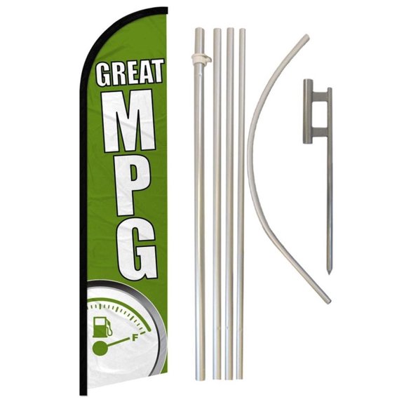 Great MPG Windless Banner Flag & Pole Kit