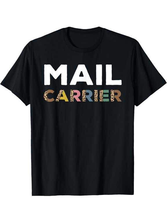 Great Mail Carrier Leopard Outfit Postman Post Office Style T-Shirt, Size S-5XL