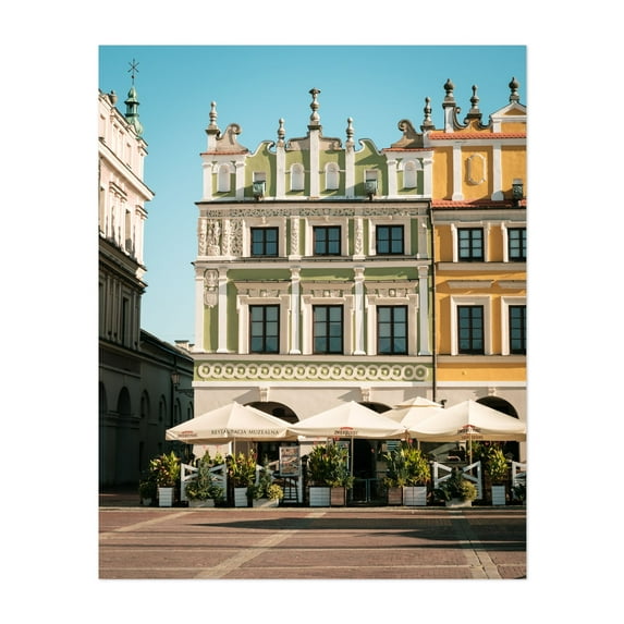 Great Market Square, Zamość 01 - Zamość Lubelskie Poland Photography Architecture Cityscape Vintage Travel Poster Street Photography Scenic Unframed Wall Art Print 22 x 28 inches