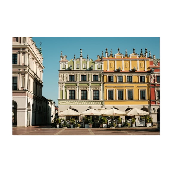 Great Market Square, Zamość 03 - Zamość Lubelskie Poland Photography Architecture Cityscape Travel Poster Vintage Scenic Street Photography Art Deco Unframed Wall Art Print 4 x 6 inches