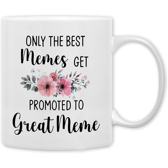 Great Meme Gifts Mug, Great Grandma Gifts, Great Meme to Be Gift Coffee Mug, Pregnancy Announcement Gift for Memes New Great Grandma GreatMeme, Promoted to GreatMeme CoffeeCup Ceramic 11oz
