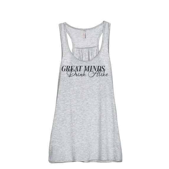 Great Minds Drink Alike Women's Fashion Sleeveless Flowy Racerback Tank Top Sport Grey X-Large