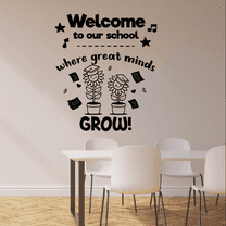 Great Minds Grow Classroom Wall Decals Stickers Education Educational Quotes for Teachers Students School Room Nursery Kindergarten Library Home Art Decals Wall Art Vinyl Decoration Size (40x24 inch)