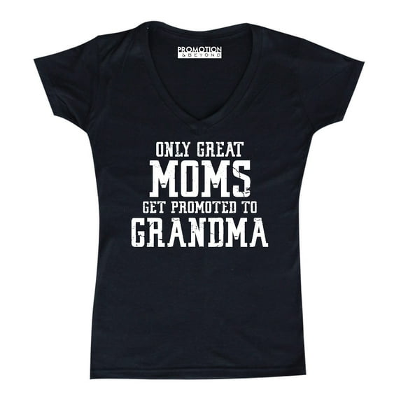 Great Mom Promoted To Grandma Women's V-neck, Black, XL