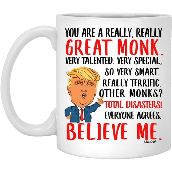 Great Monk Gifts For Birthday Ideas Funny Mugs For Coworkers Coffee Cup White 11oz Christmas 2022 Gifts