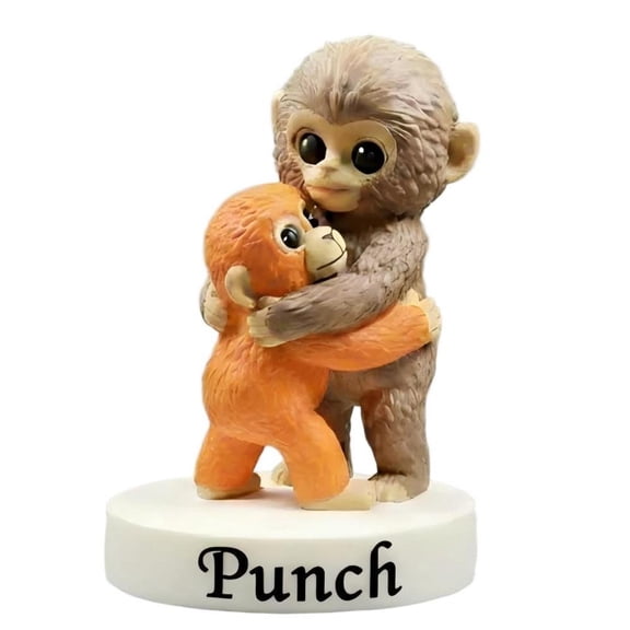 Great Mother Punch Monkey Plush Original Mini Figure Large Orangutan Plush Figure 3.93" Monkey Figure Display Table Decorations Lovely Collectible Toy