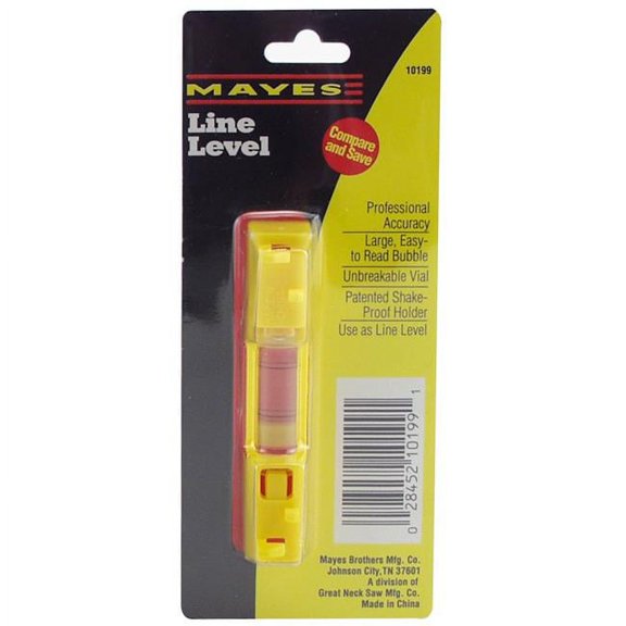 Great Neck 10199 3" Line Level- Levels Laser Levels & Accessories