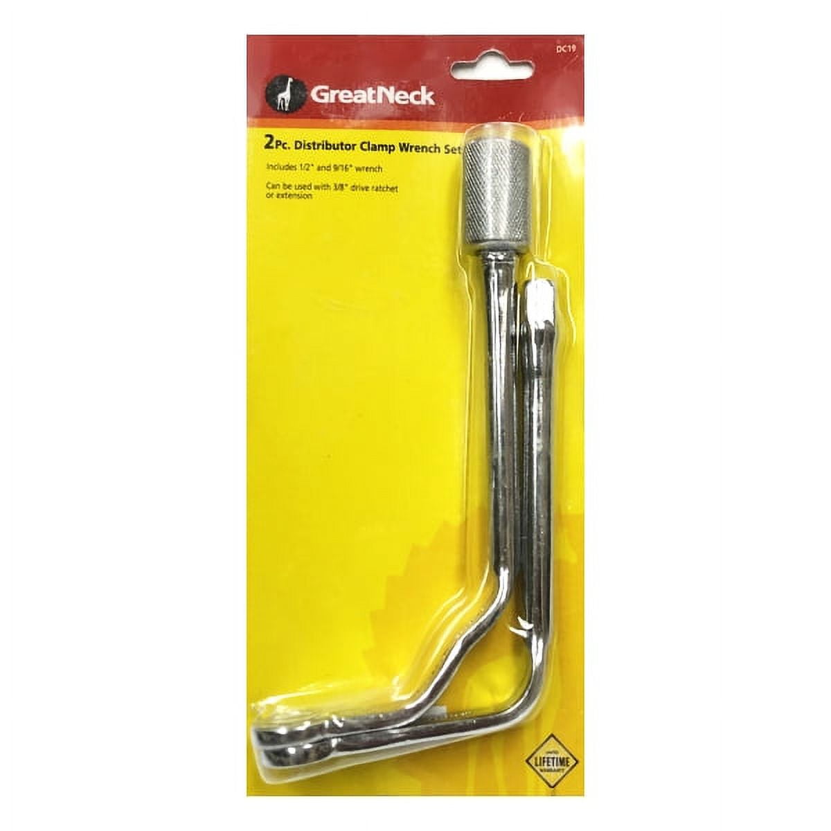 Great Neck Distributor 2 Piece Clamp Wrench Set (DC19) Includes 1/2" and 9/16" wrenches