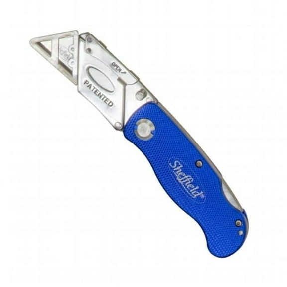 Great Neck Saw  One-Hand Opening Lock-Back Utility Knife - Blue