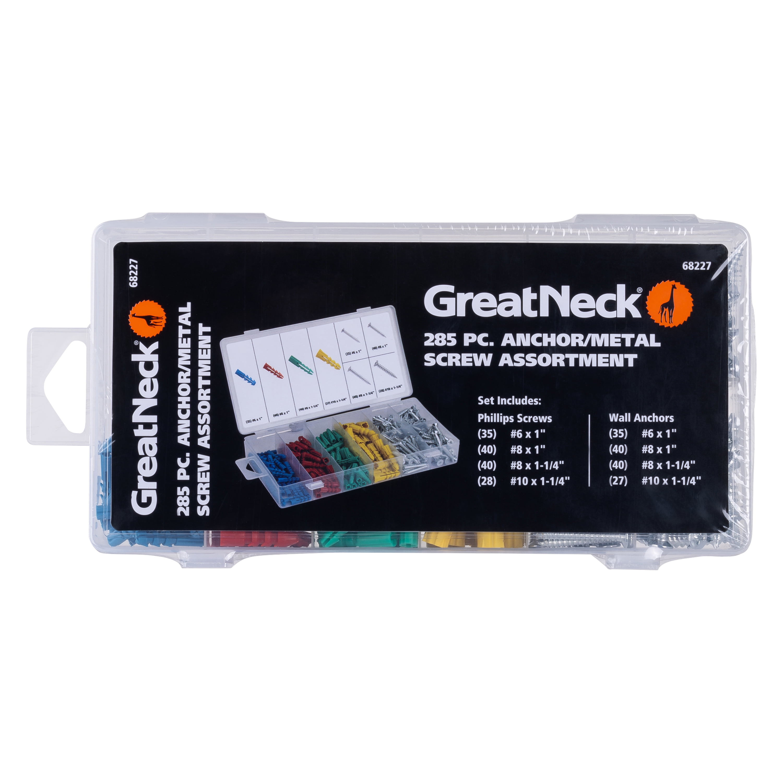 Great Neck Tools Anchor & Metal Screw Assortment, 285 Piece Set