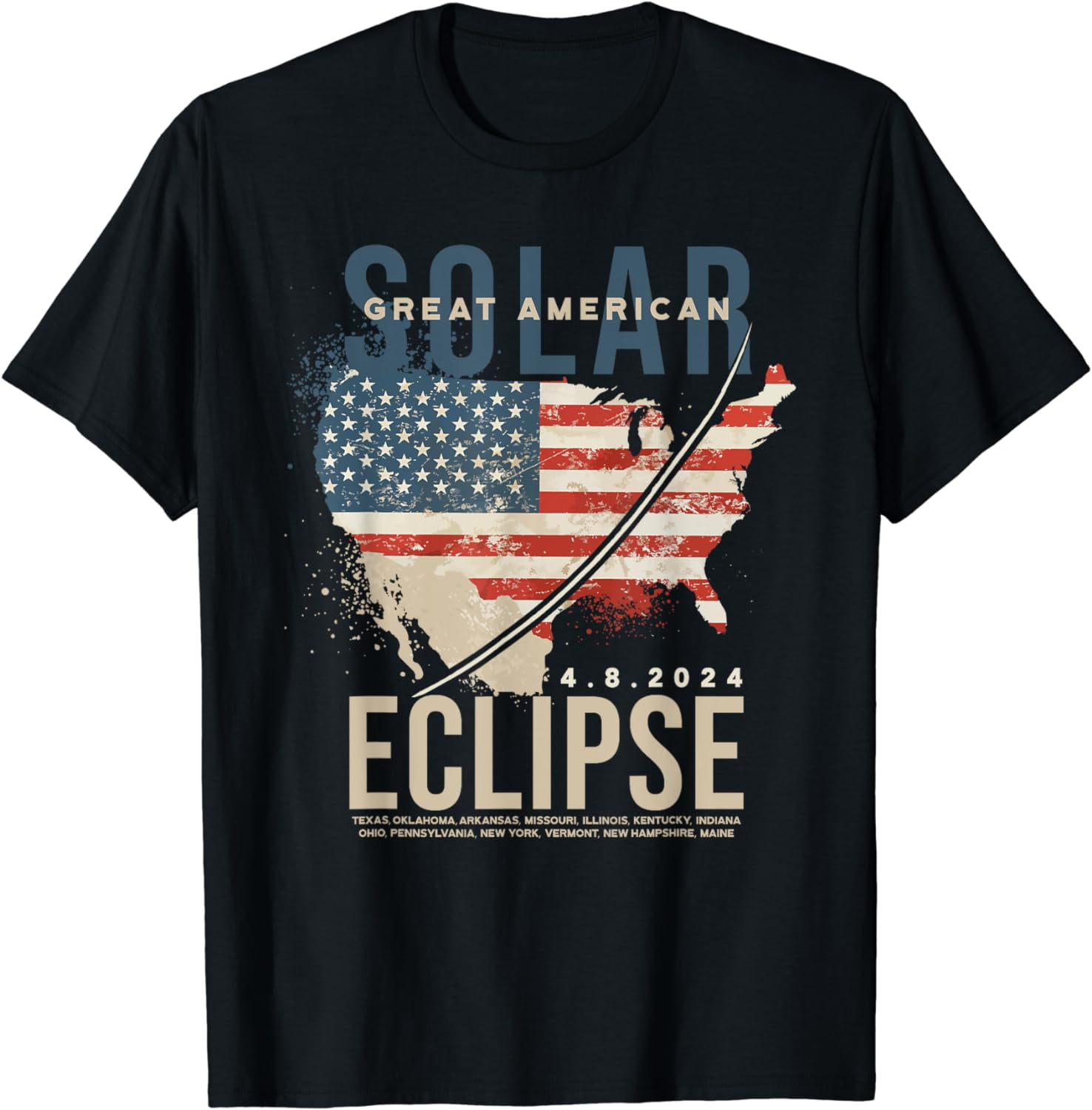 Great North American Solar Eclipse 2024 Mens Womens Kids Cotton TShirt