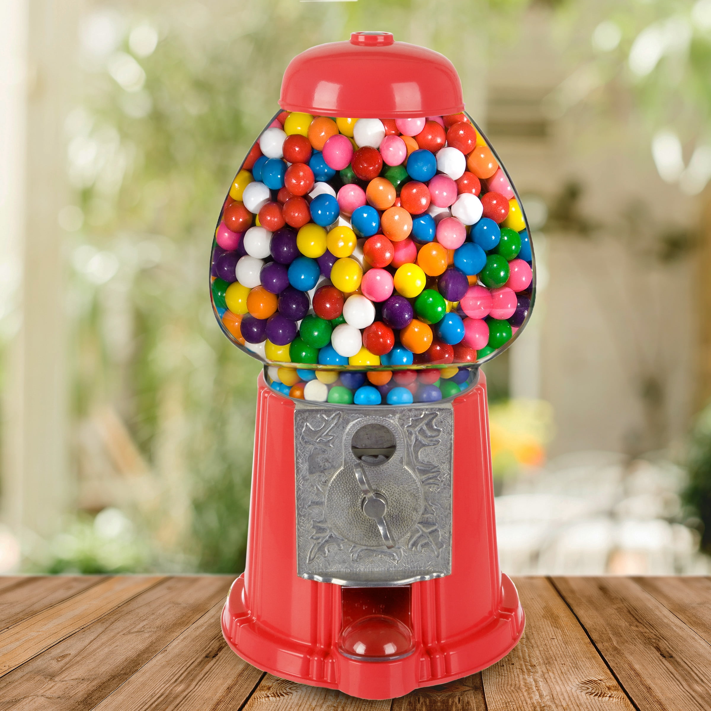 Great Northern Popcorn 15” Gumball Machine with Coin Bank, Red