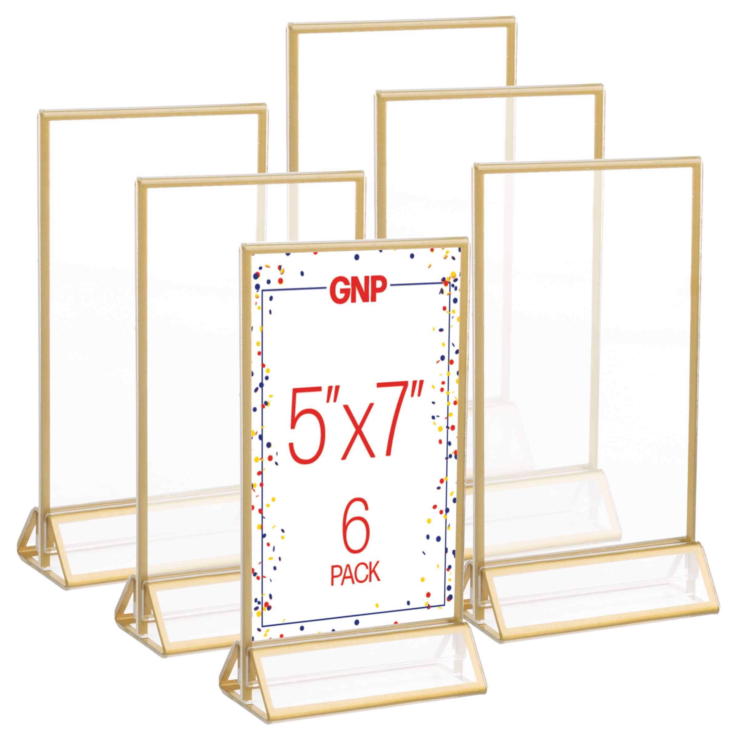 NORAsフレームリムジンSTUDIOwadの収納袋、真鍮プレート6枚セット Great Northern Popcorn 5x7 Picture Frame 6-Pack for Table Numbers