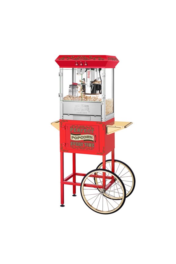 10 oz. Perfect Popper Popcorn Machine with Cart - Red