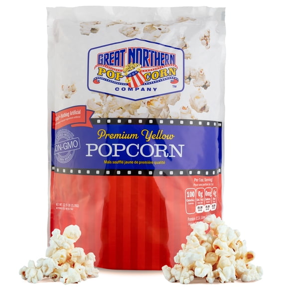 Great Northern Popcorn Yellow Popcorn Kernels Bulk Resealable 12lb Bag - Non-GMO Premium Popcorn