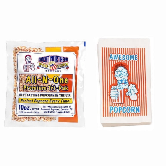 Great Northern Popcorn 24 10oz Popcorn Packets and 100 Serving Bags