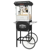 Great Northern Popcorn Antique Style Lincoln Popcorn Popper Machine w/Cart (8 oz, Black)