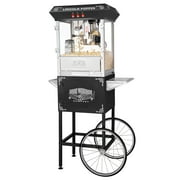 Great Northern Popcorn Antique Style Lincoln Popcorn Popper Machine w/Cart (8 oz, Black)