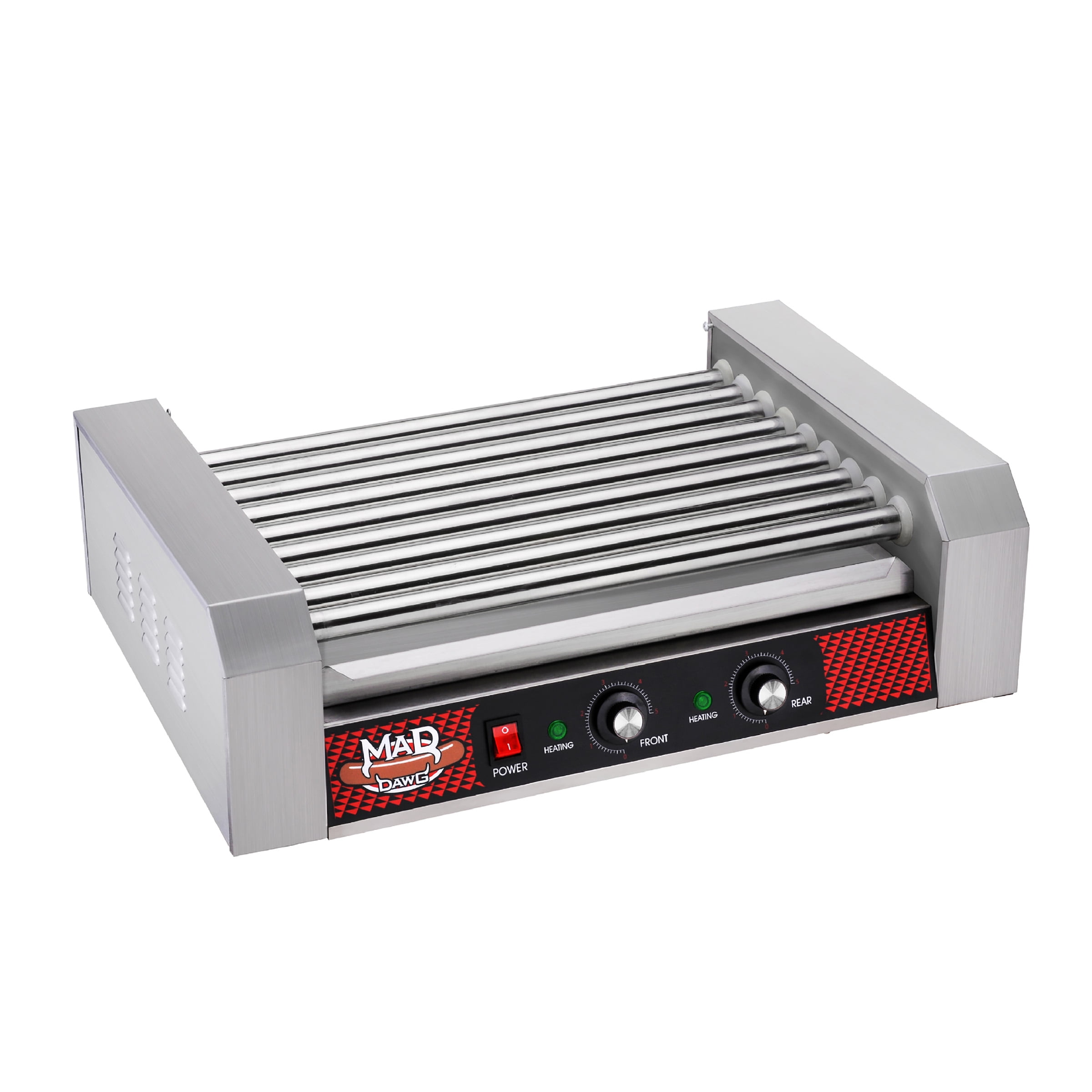 Hot Dog Roller Machine - Stainless-Steel Cooker with 9 Rollers - Cooks 24 Hot Dogs - Concession Stand Supplies by Great Northern Popcorn