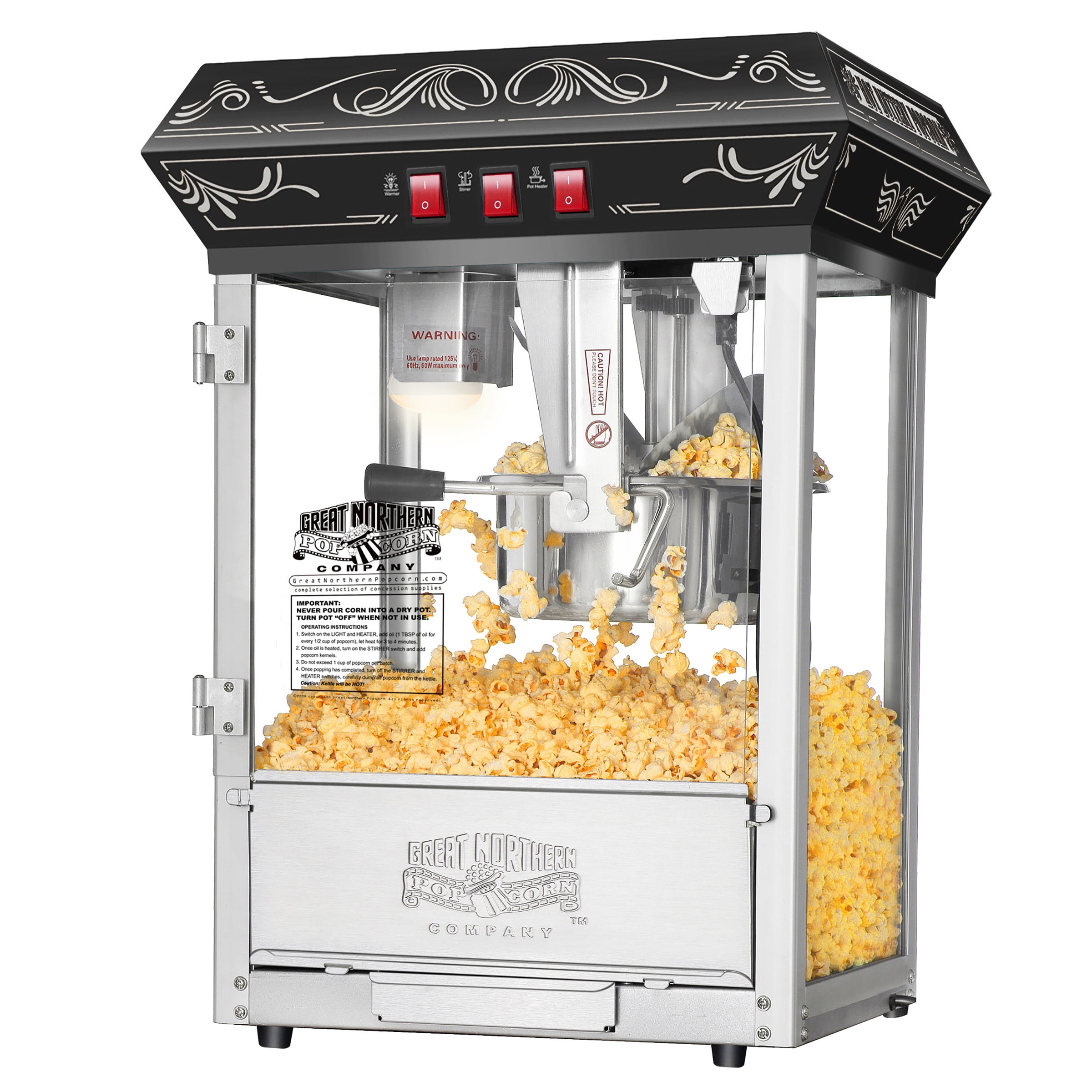 GREAT NORTHERN Good Time Countertop 850 W 8 oz. Red Hot Oil Popcorn Machine  154812YOZ - The Home Depot