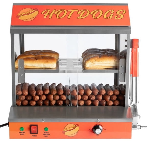 Great Northern Popcorn Hot Dog Steamer with Bun Warmer - Holds 175 Hotdogs