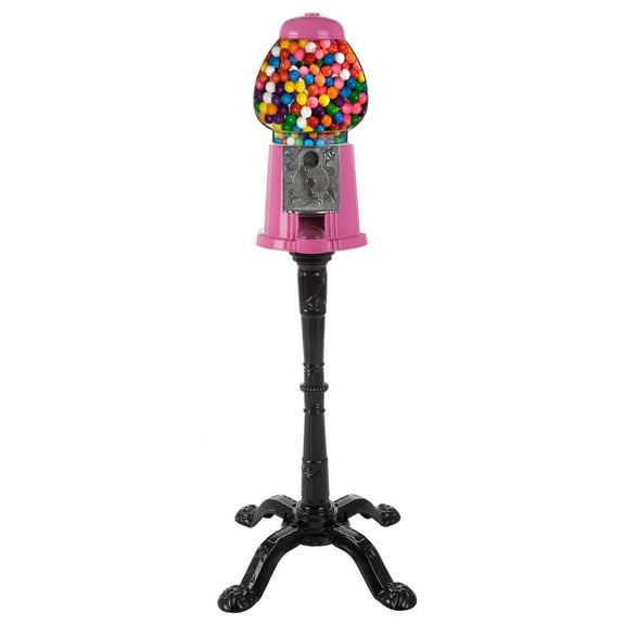 Great Northern Popcorn 15” Gumball Machine with Stand and Coin Bank, Pink