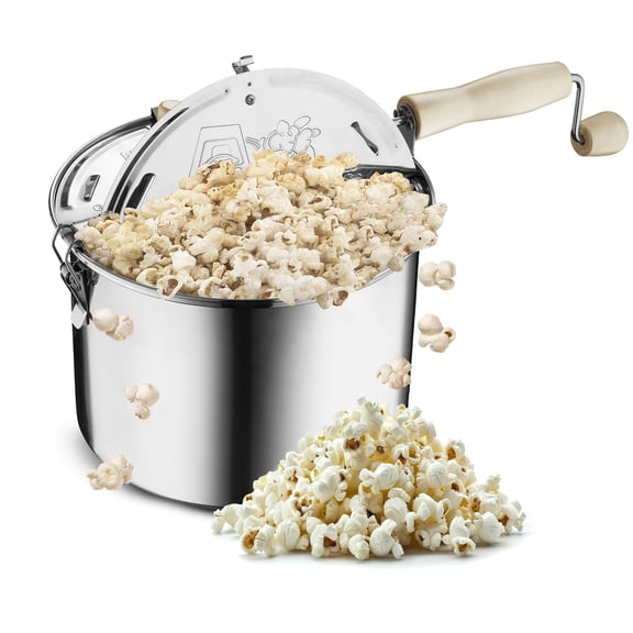 Great Northern Popcorn 6.5-Quart Stainless-Steel Stovetop Popcorn Maker