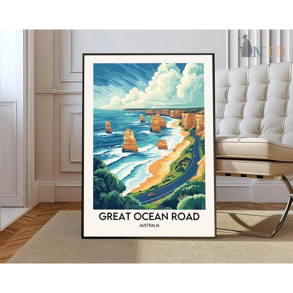 Great Ocean Road Travel Poster, Great Ocean Road Travel Wall Art, Australia Travel Wall Art, Australia Travel Poster Wall Art, Modern Wall Decor, 16x24 UNFRAMED
