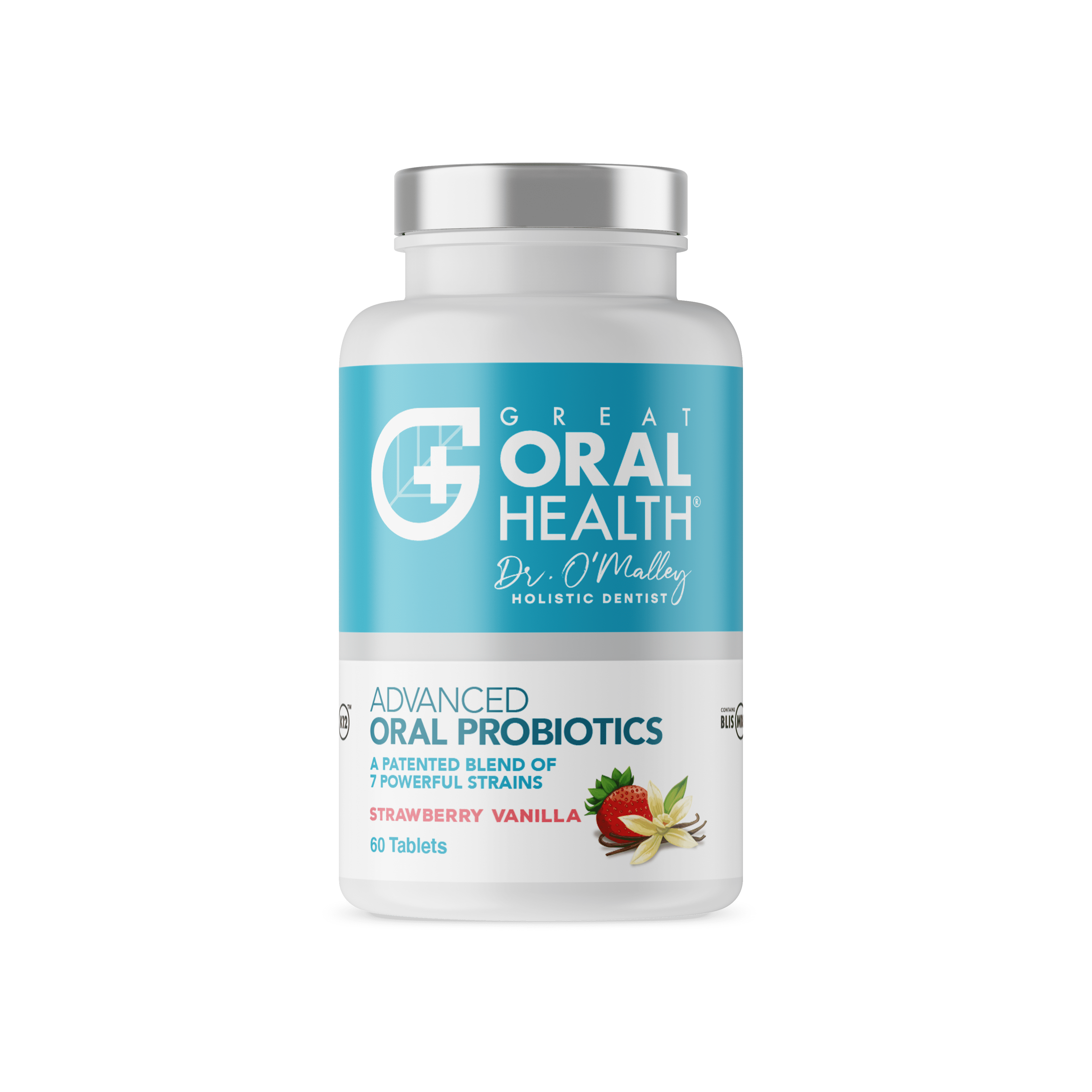 Oral Health 7-Strain Probiotics BLIS K12 & M18, Strawberry/Vanilla ...