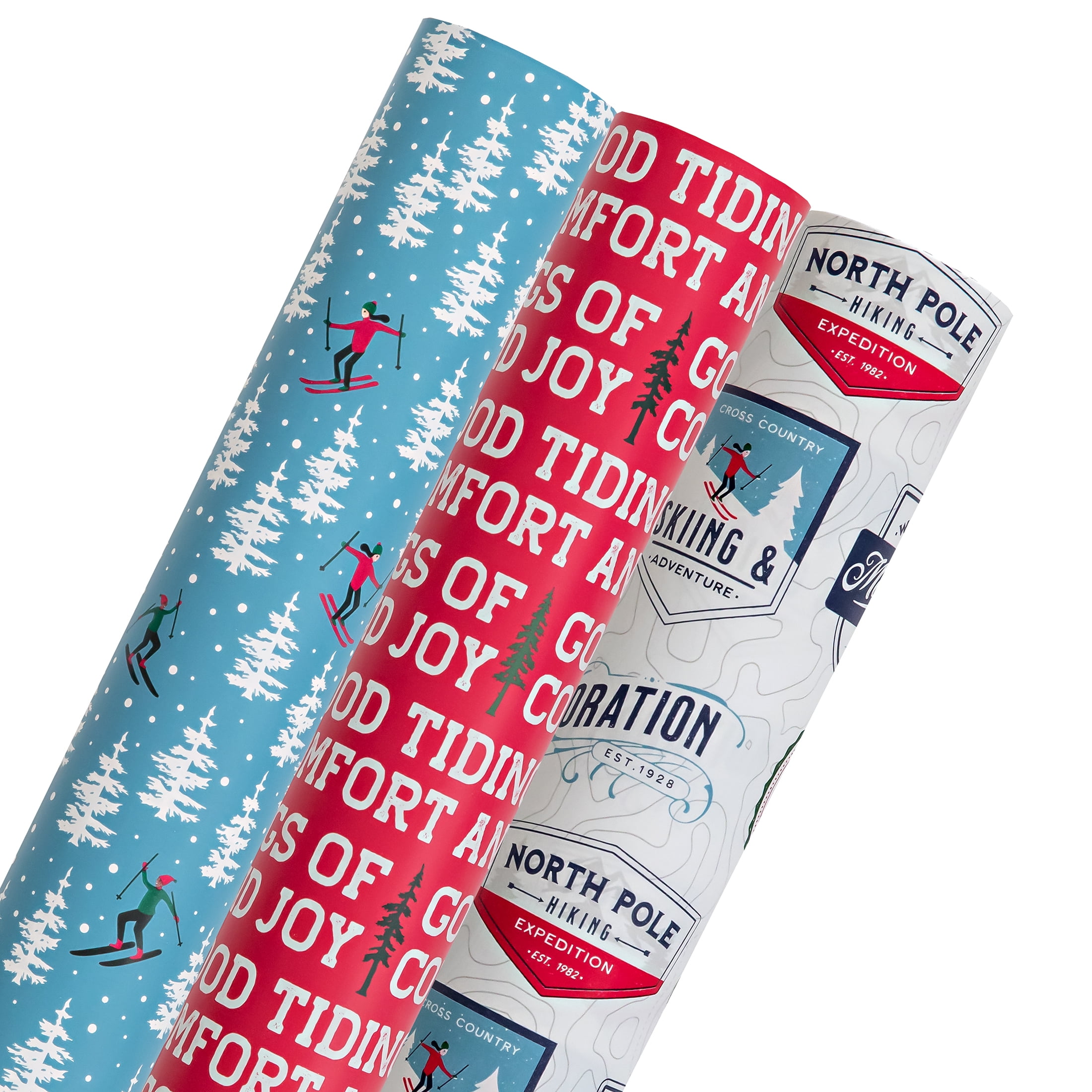 JAM Paper Gift Wrap Set - Red Glitter, 25 Sq Ft Wrapping Paper with Double-Sided  Tape, Perfect for Any Occasion